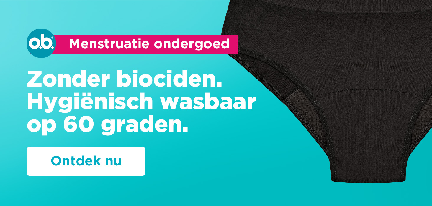 o.b. menstruatie ondergoed – Zonder biociden. Hygiënisch wasbaar op 60 graden.